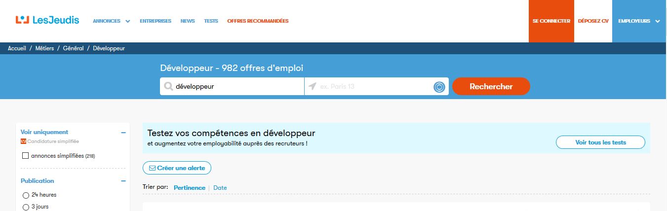 LesJeudis jobboards site emploi 