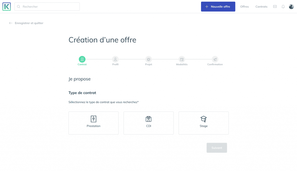 création offre