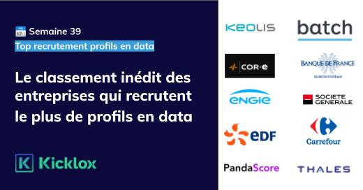 Classement entreprises qui recrutent des profils en data