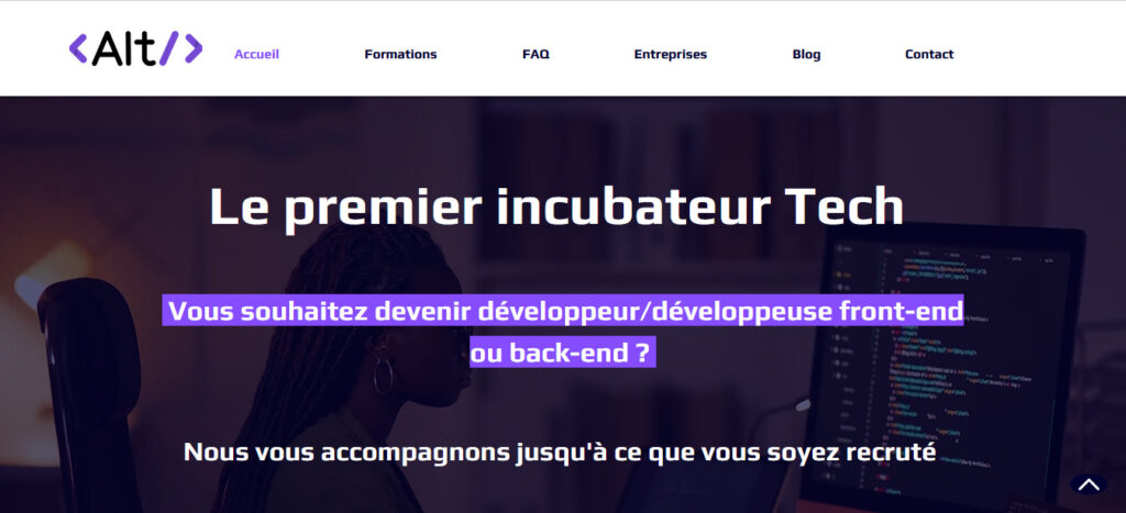 Homepage du bootcamp ALT