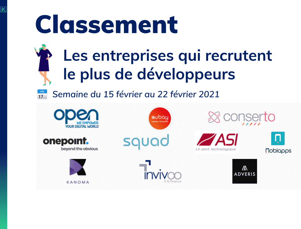 Entreprises qui recrutent le plus de développeurs