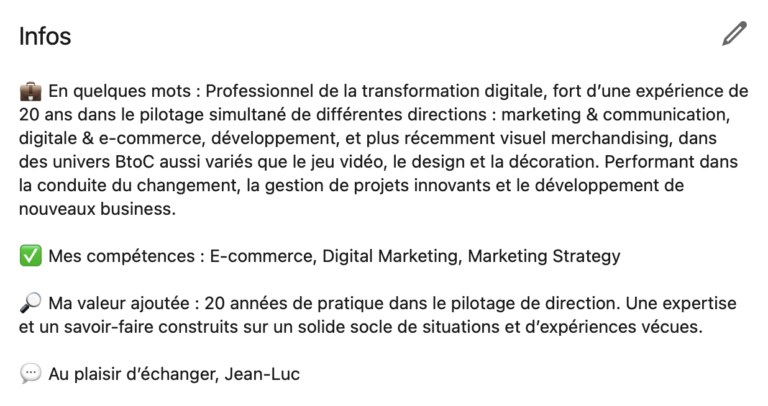 Résumé Linkedin