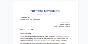 promesse d'embauche