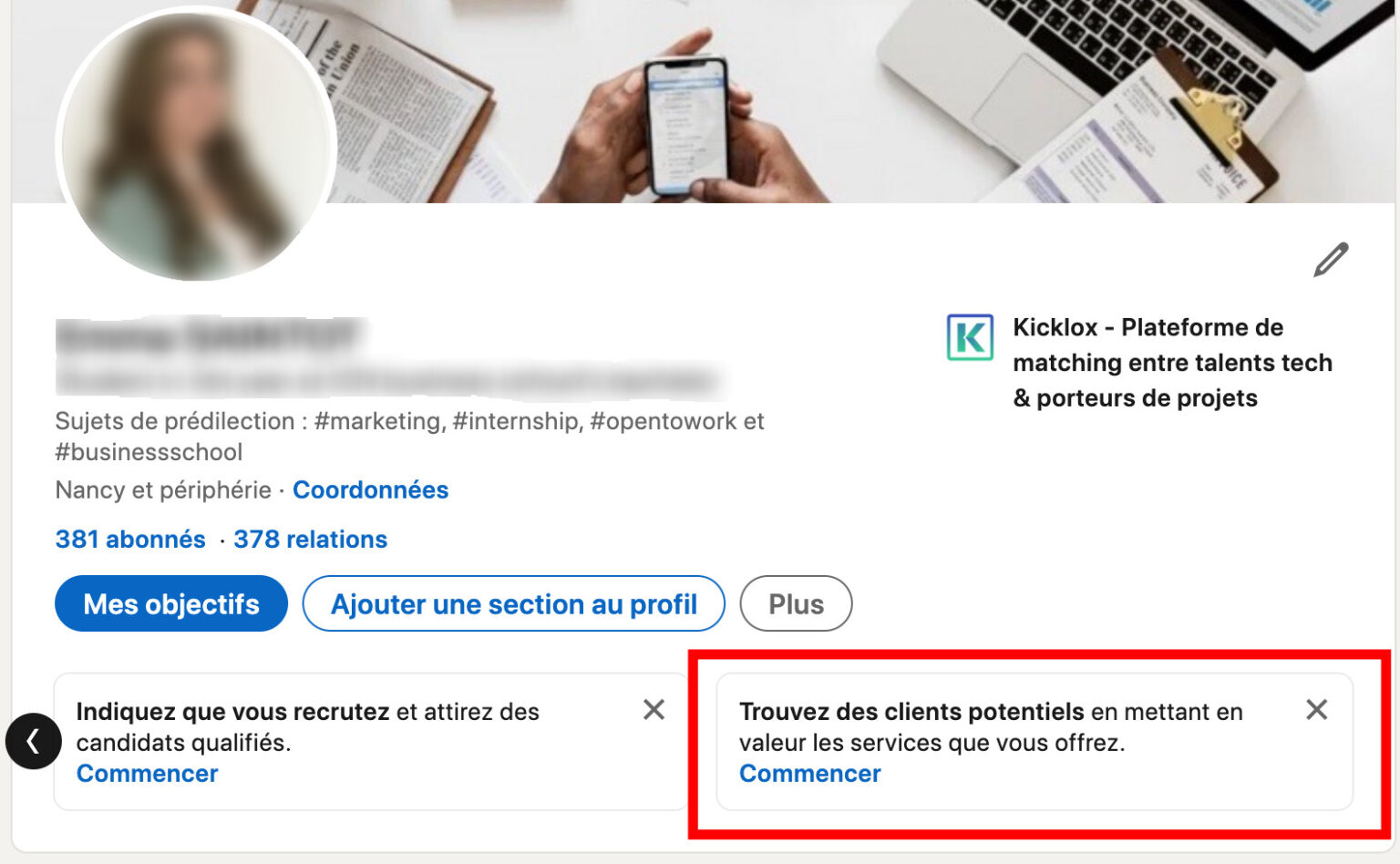 Aperçu profil linkedin freelance