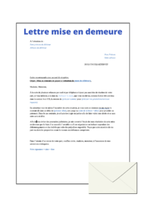 lettre mise en demeure