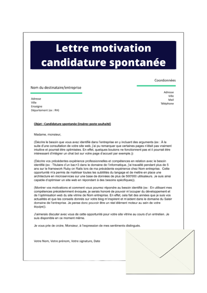 lettre de motivation candidature spontanée