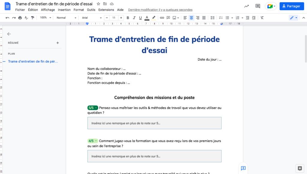 trame entretien de fin de periode essai 2 - format Google Doc (Word)