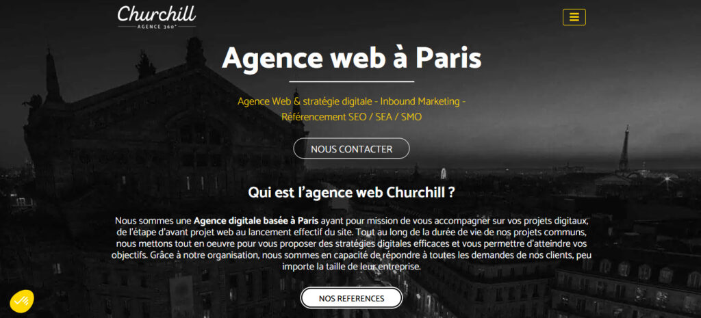 Illustration pour l'agence de développement digital : Agence Churchill