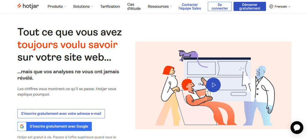 Illustration pour l'outil analytics : hotjar