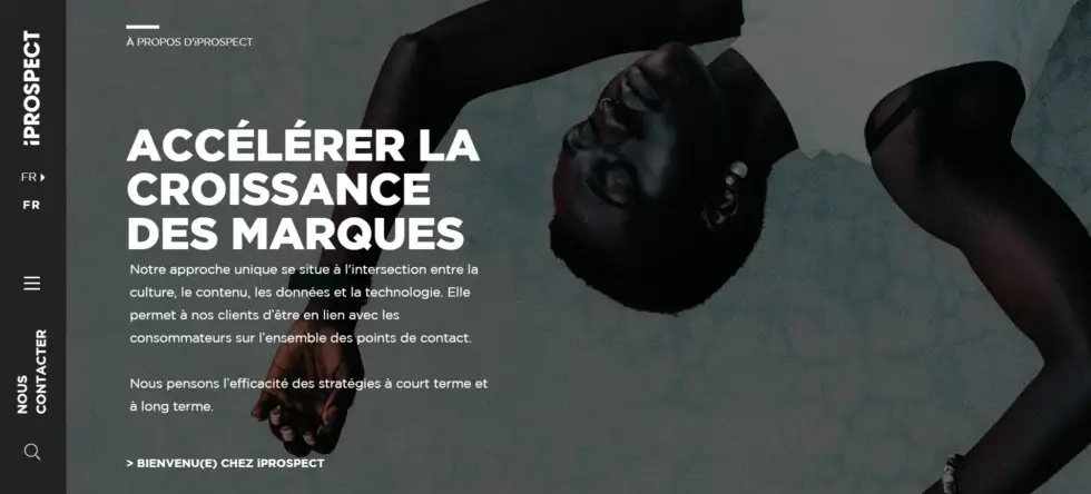 Page d'accueil du site Iprospect