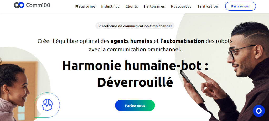 Illustration pour le chatbot proposé par Comm100