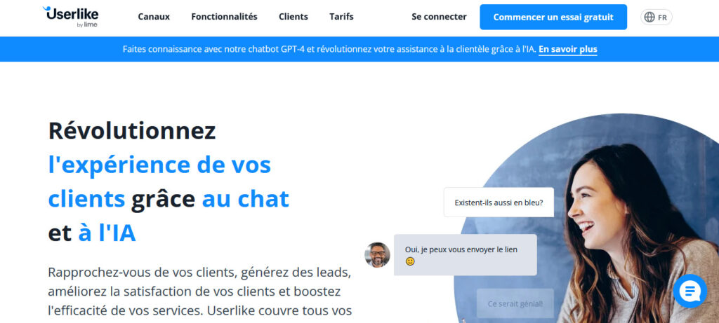 Illustration pour le chatbot proposé par Userlike