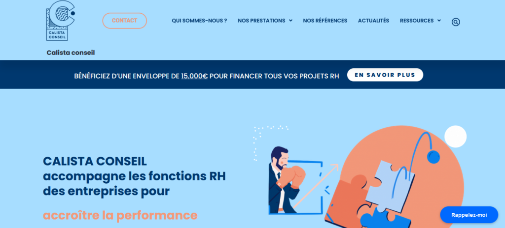 Homepage pour le cabinet de conseil Calistea à Nantes