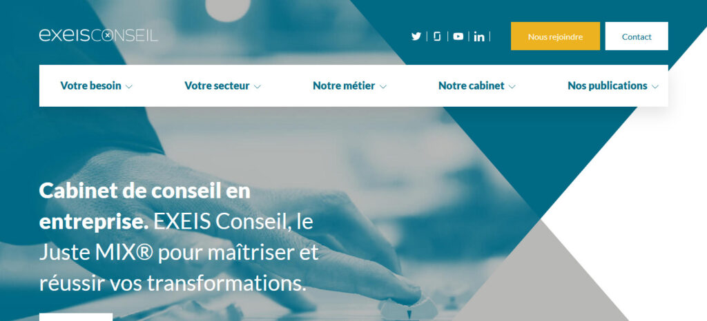 Homepage du cabinet de conseil exeis à Nantes