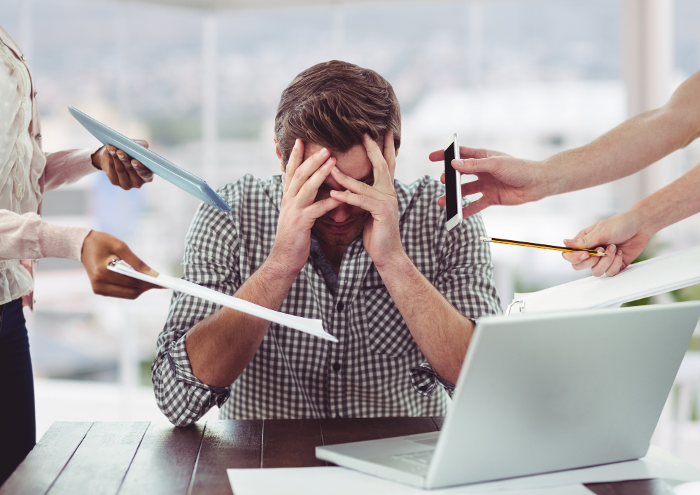 Illustration d'une personne qui n'arrive pas à gérer son stress au travail